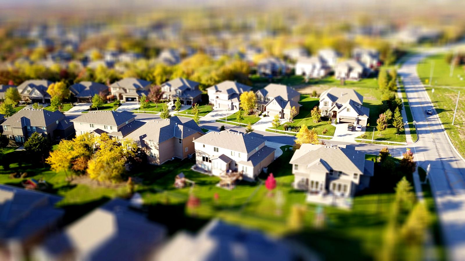 Aerial view of a residential neighbourhood